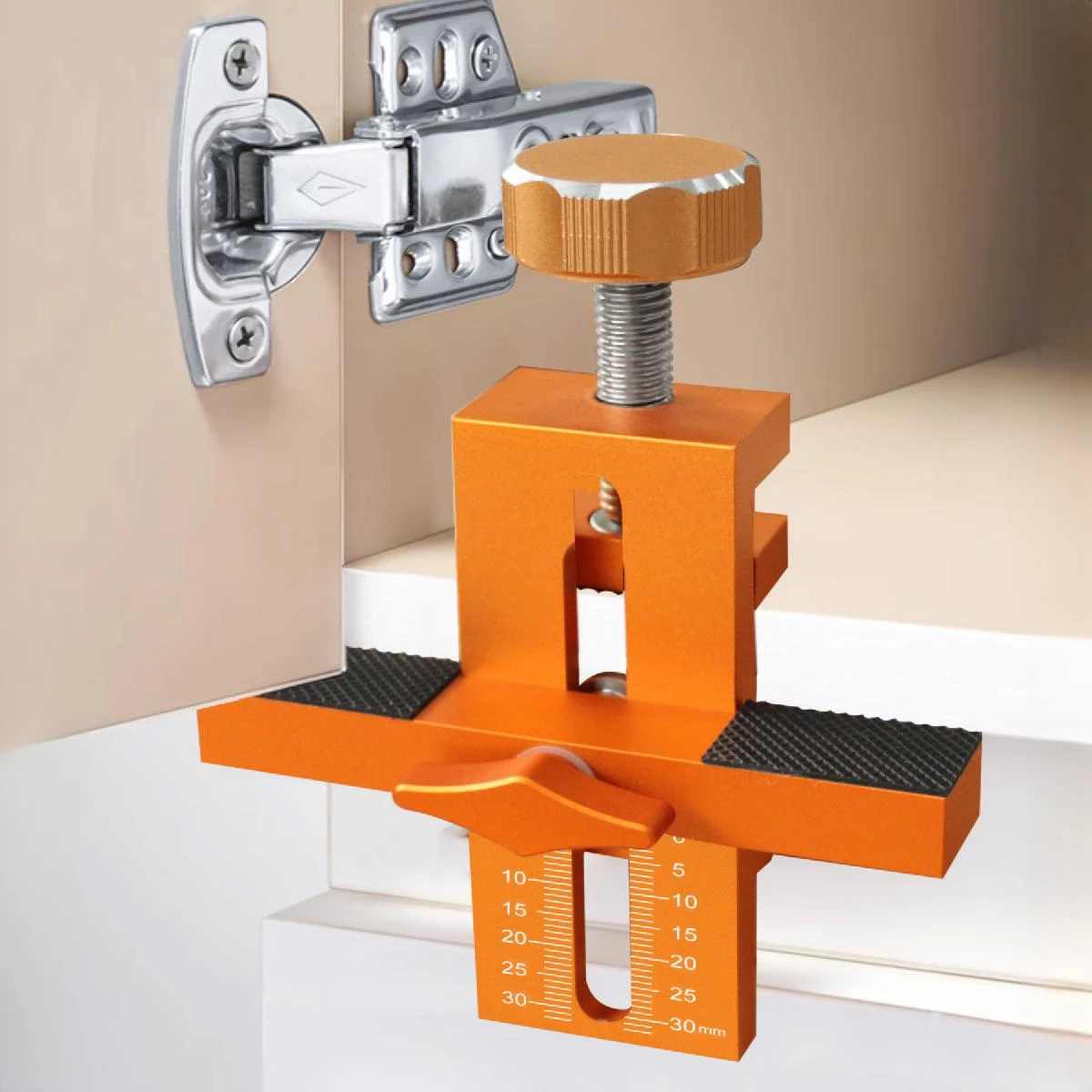Dowel Jig Kit - Metalen verstelbare kastdeurinstallatiejig 7-40 mm klembereik
