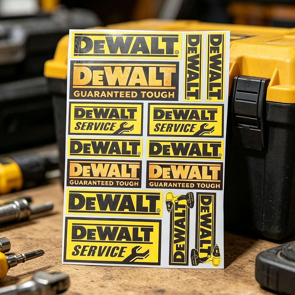 Workshop Tools Logo - DeWalt Logo Vinyl reflecterende stickers Waterdichte