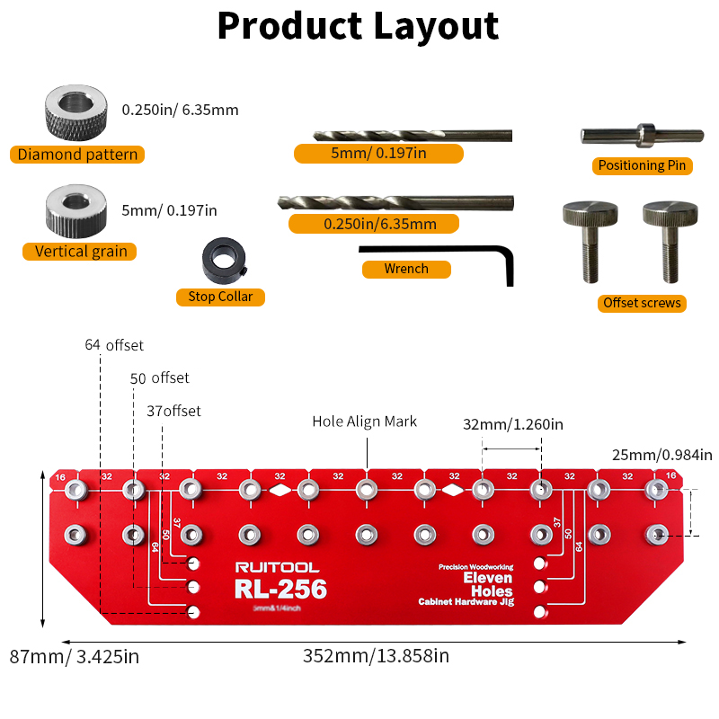 Plank Pin Jig Set Aluminium 11 - Dowel Jig Kit recensie en prijs