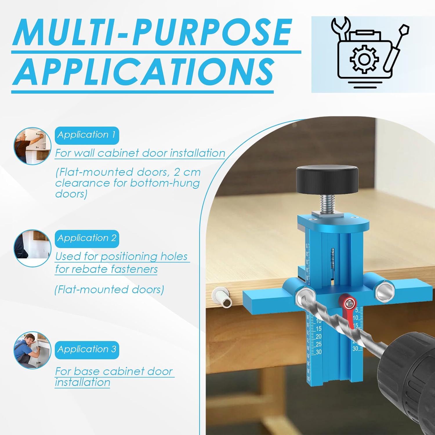 3-in-1 kastdeur montagehulpstu - Dowel Jig Kit recensie en prijs