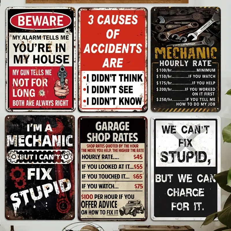 Decoratief bord en plaquette 6 - Workshop Tools Logo recensie en prijs